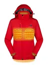 Women's heated jacket with battery pack, heated jacket with detachable hood, waterproof and windproof