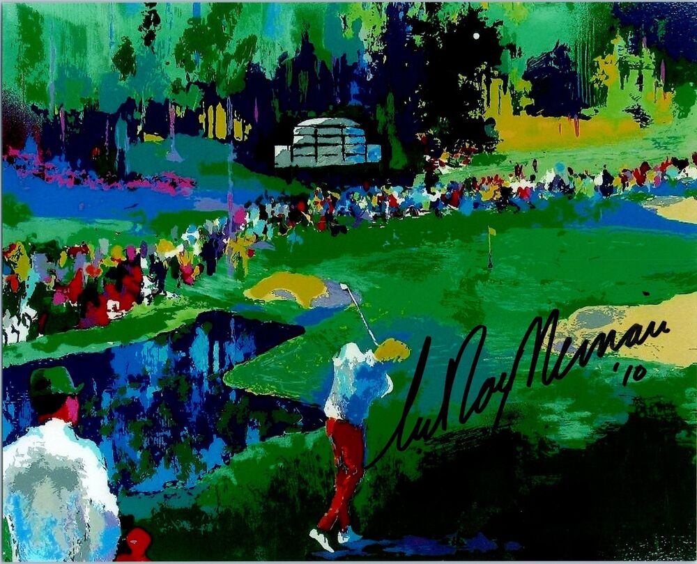 LeROY NEIMAN Signed Autographed 'THE MASTERS' JACK NICKLAUS 8X10 Photo Poster painting B