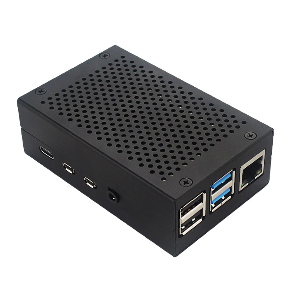 

Aluminum Alloy Case Enclosure Metal Protective Shell for Raspberry Pi 4B, Black, 501 Original