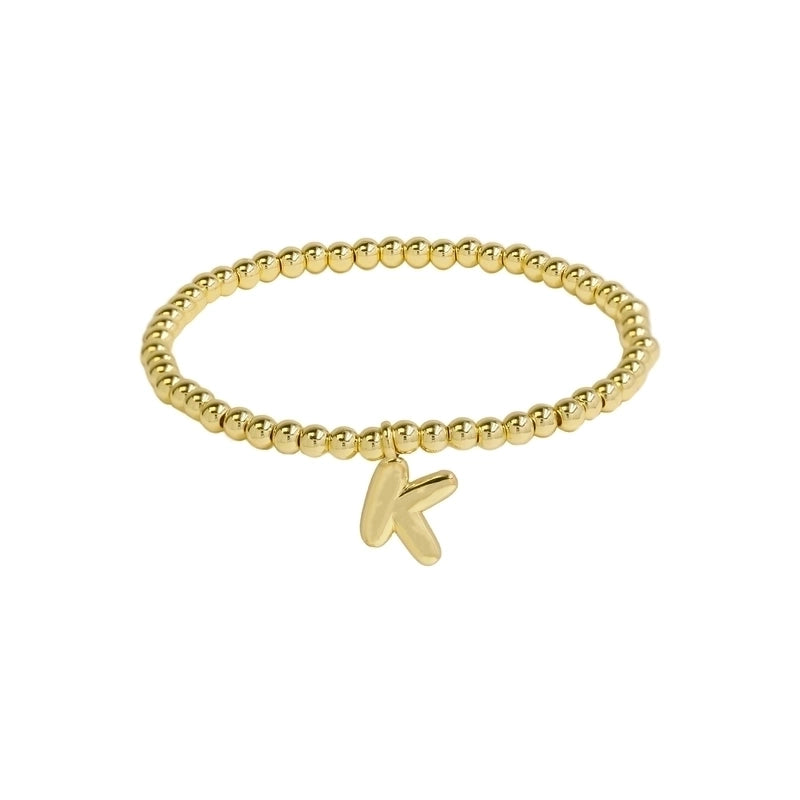 Hot Sale 18K Brass Glossy 26 English Letters Copper Bead Filament Adjustable Fashion Bracelet