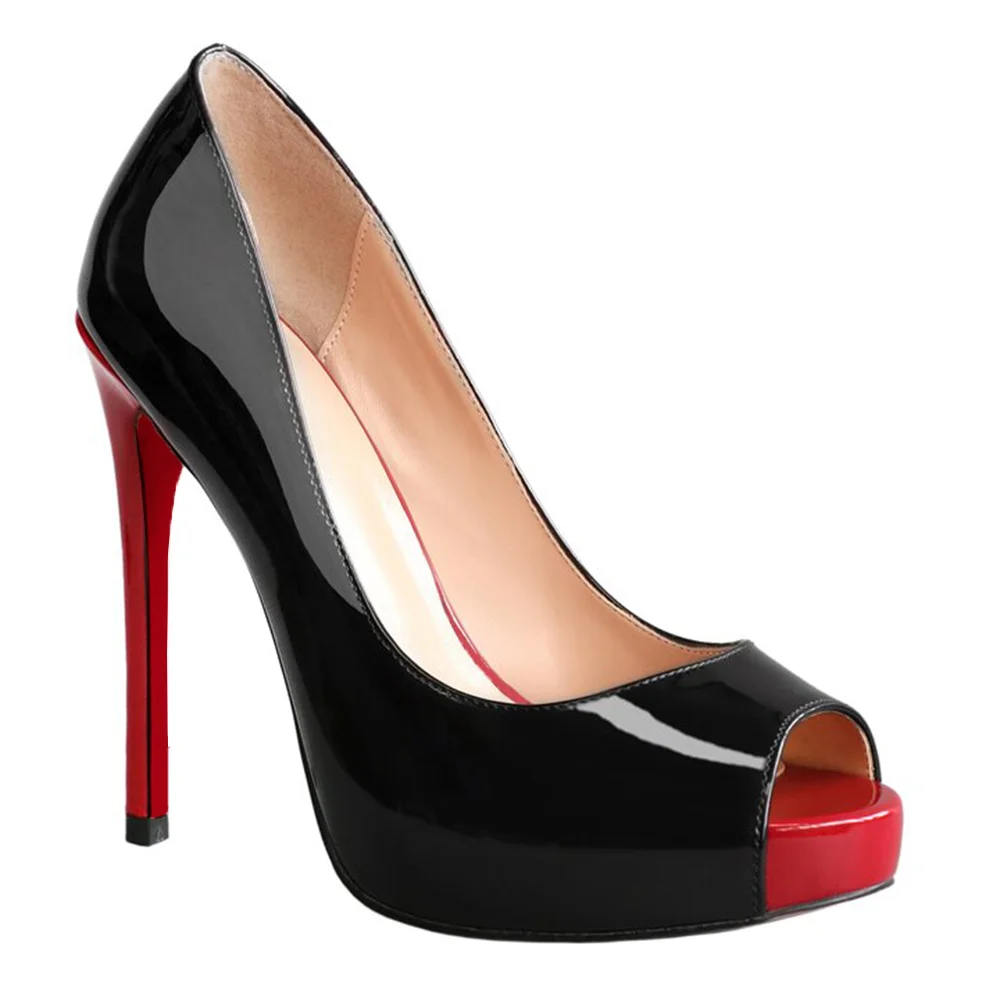 120mm Red Bottom Women's Platforms Heels Party Wedding Pumps-MERUMOTE