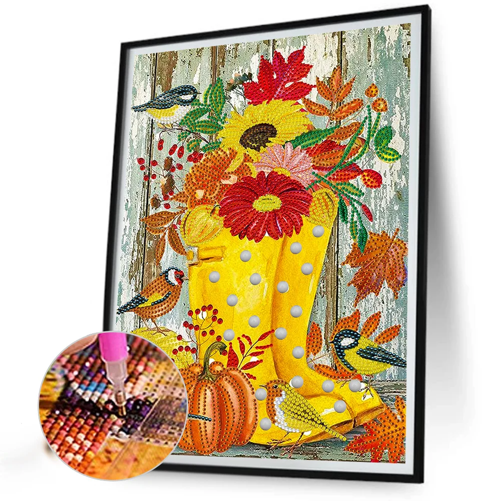 Diamond Painting - Partial Special Shaped Drill - Pumpkin Flora(Canvas|30*40cm)
