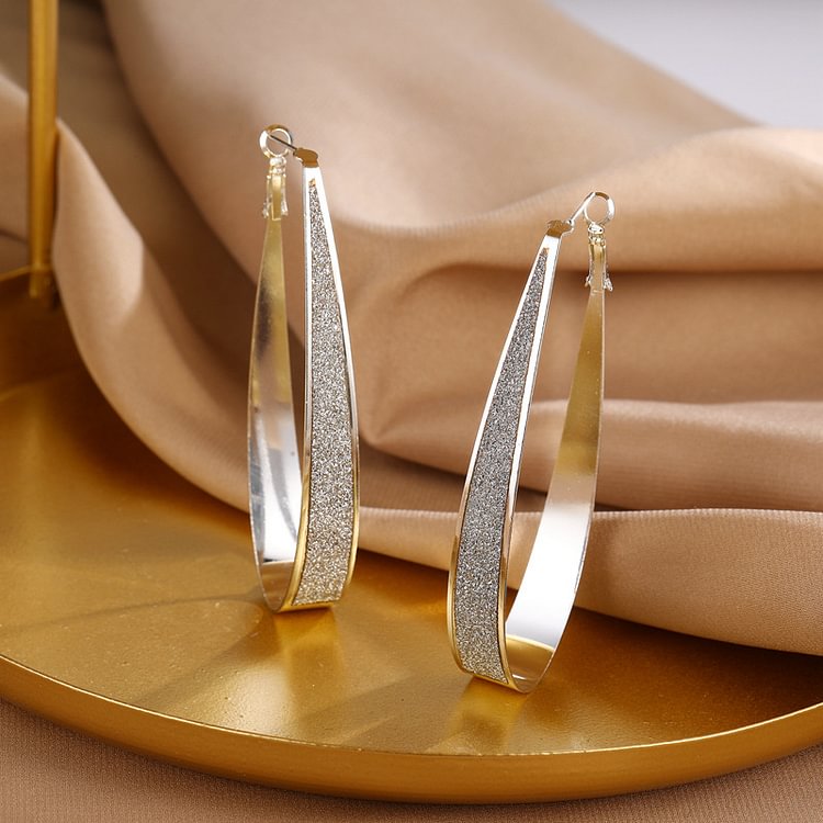 Fashion Silver Metal Plating Circle Water Droplet Earrings  Flycurvy [product_label]
