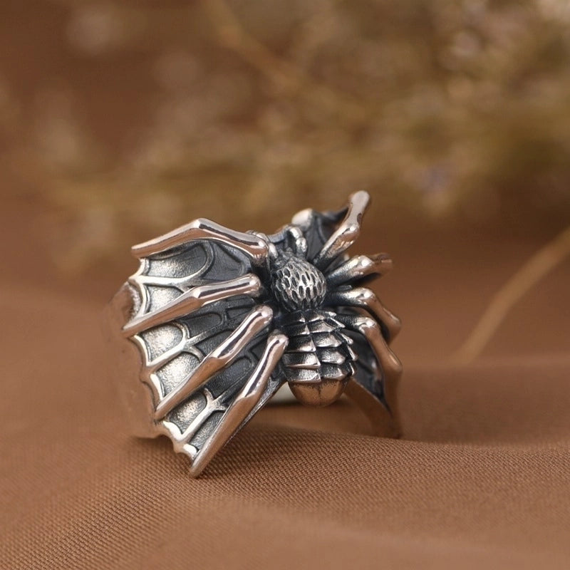 Retro Spider Alloy Plating Halloween Men’S Open Ring
