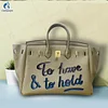 Hand Draw Customize Art English graffiti Bags For women Handbags Designer Shoulder Bag Real Cowskin Leather Unique personality