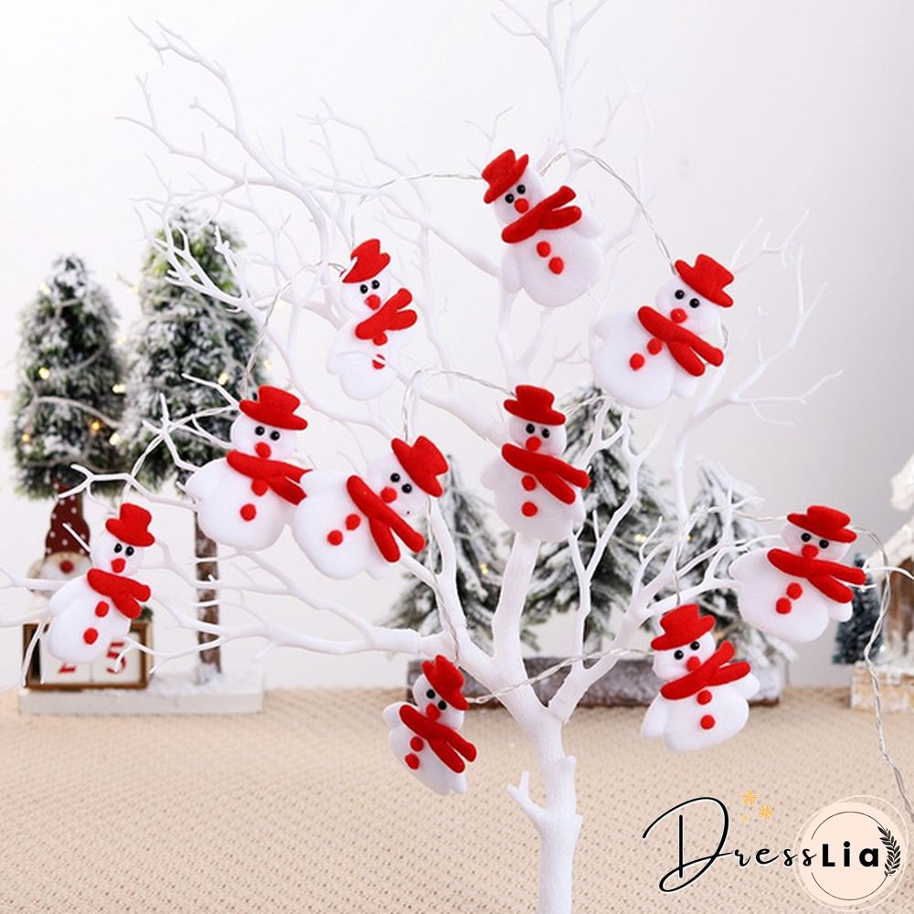 Leds 54Ft Christmas Snowman String Lights Waterproof Light Short Plush For Decorations