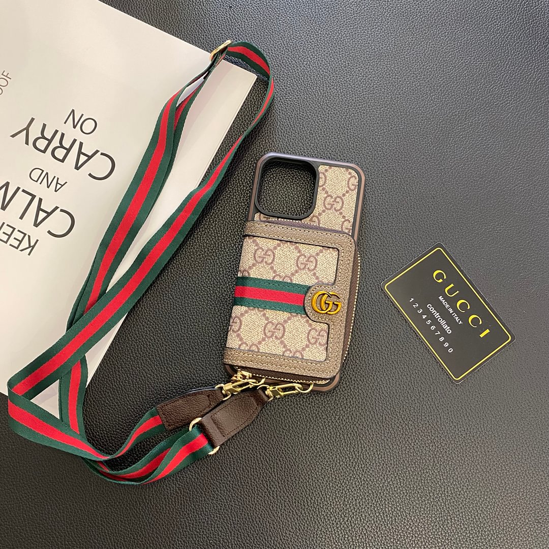GUCCI Gucci Crossbody Zipper Card Holder Luxury Apple iPhone Case ProCaseMall