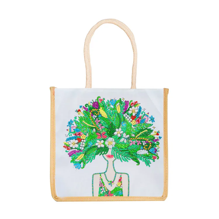 5D Diamond Painting Handbag DIY Eco-friendly Linen Shopping Storage Bags