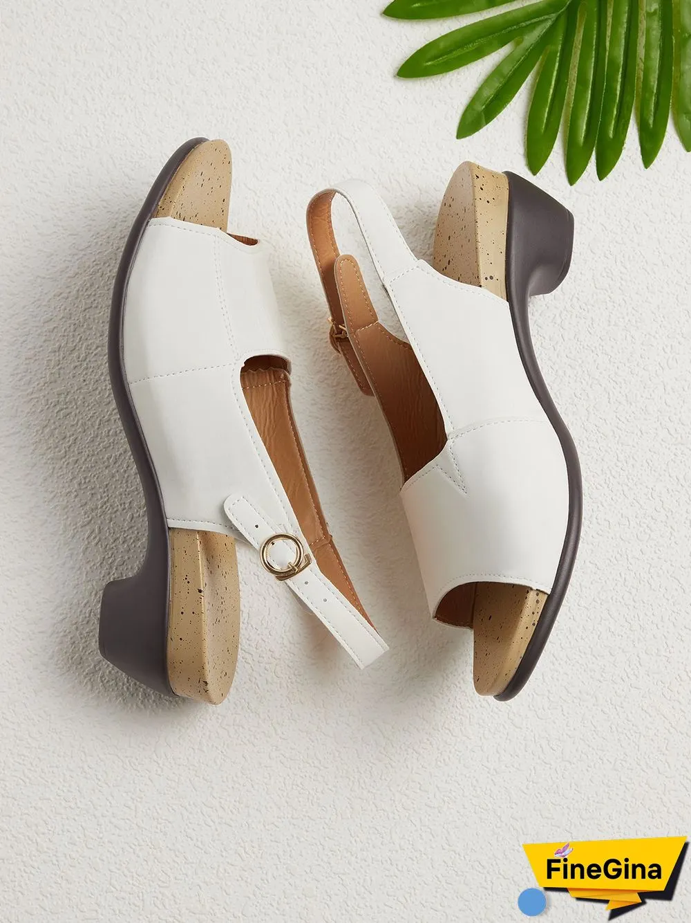 Retro Solid Simple Open Toe Chunky Heel Sandals