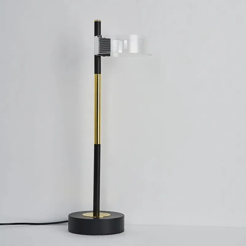 Black & Gold LED Floor Lamp Acrylic Shade Modern Standing Lamp JOSENART Josenart
