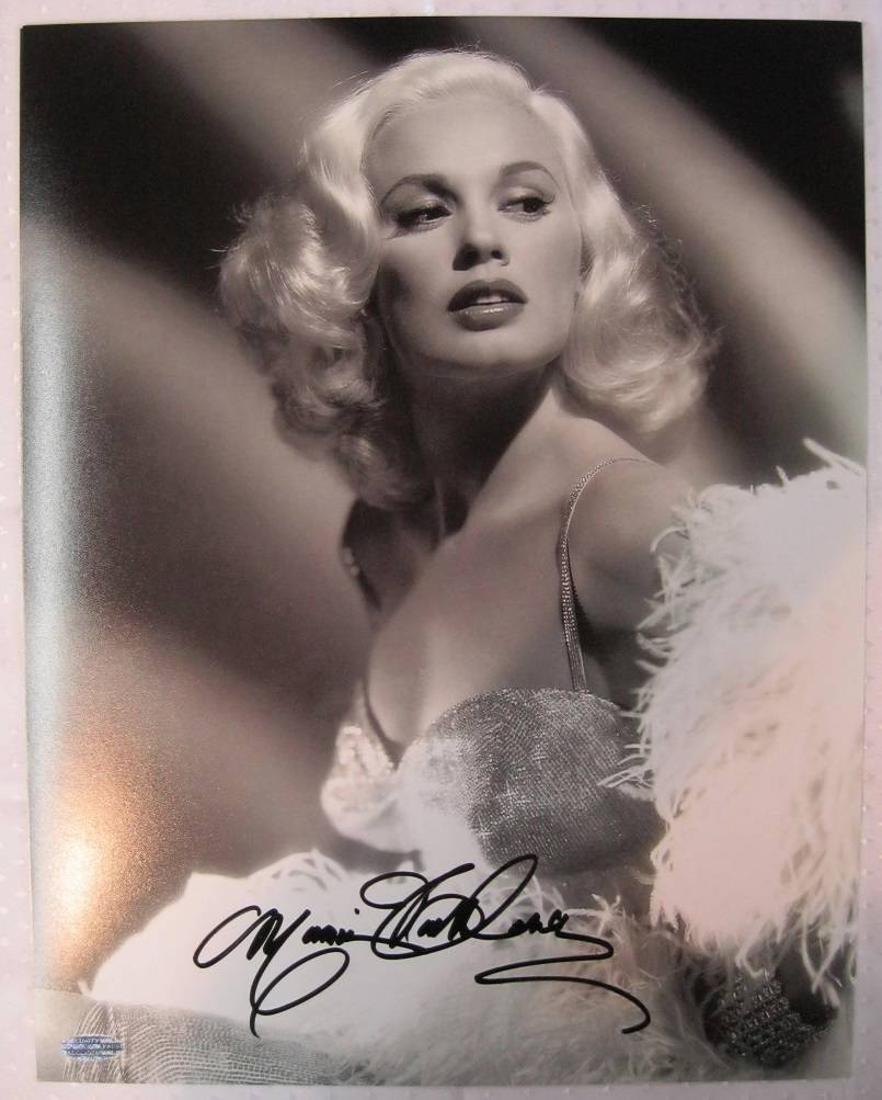 Mamie Van Doren Signed 16x20 Autograph Photo Poster painting Playboy Model Auto OC Dugout Holo A