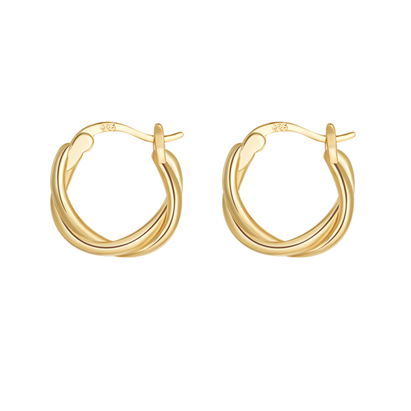 MIKAMU Hoop Earrings 925 Sterling Silver wisted Rope Round Huggie Earrings for Women Girls Jewelry Gift 