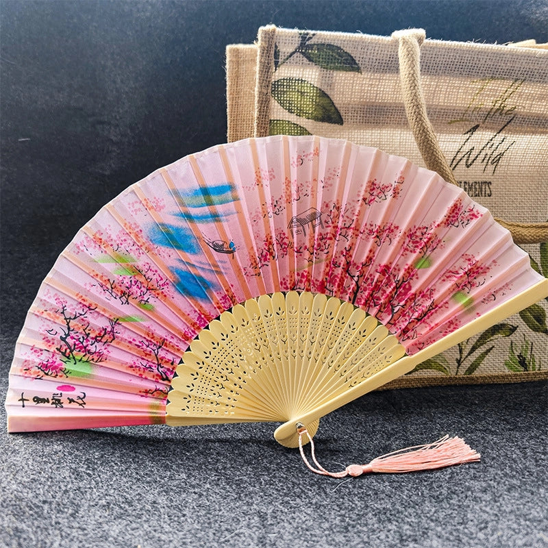 Antique Fan Folding Fan Men’s And Women’s Classical Dancing Fan Ancient Costume Performance Photography Hanfu Props Chinese Style Handmade Folding Fan