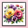 Pansy-Partial 11CT Stamped Cross Stitch Bead Embroidery 36*36cm/14.17*14.17in tapestrymarket