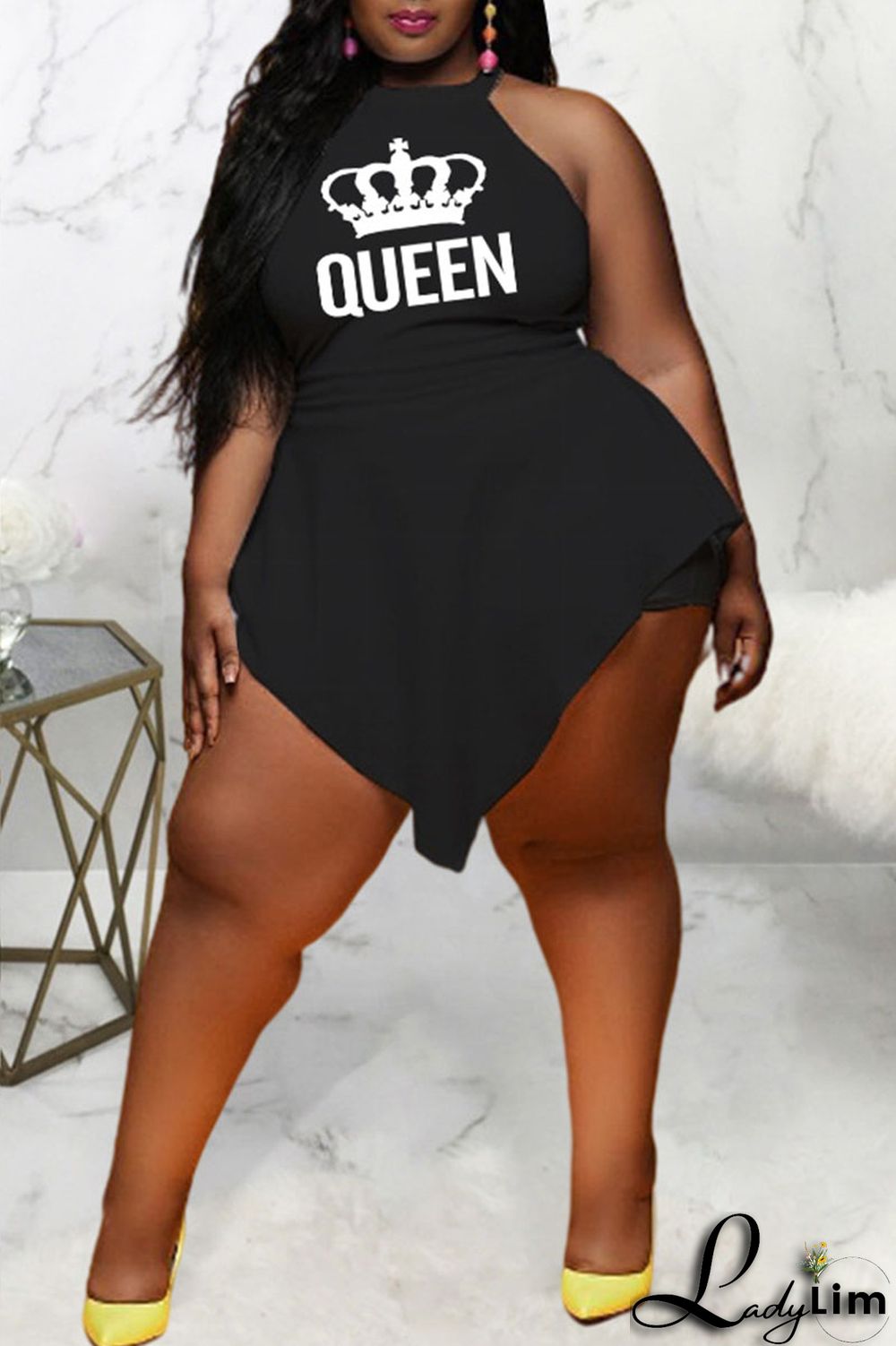 White Sexy Print Patchwork O Neck Plus Size Jumpsuits