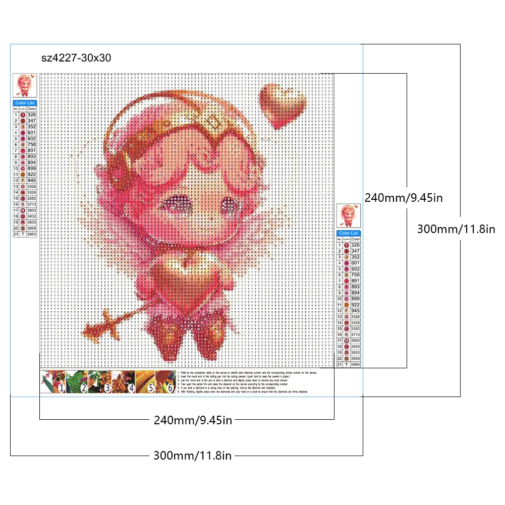 Full Round Diamond Painting 30*30cm - Little Angel