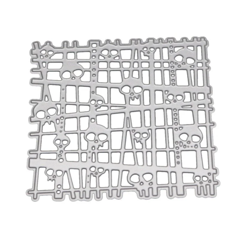 2019 New Craft Skull Fence Metal Cutting Dies Stencil Square Frame Die Cut Scrapbooking Embossing Christmas Stamps And Dies