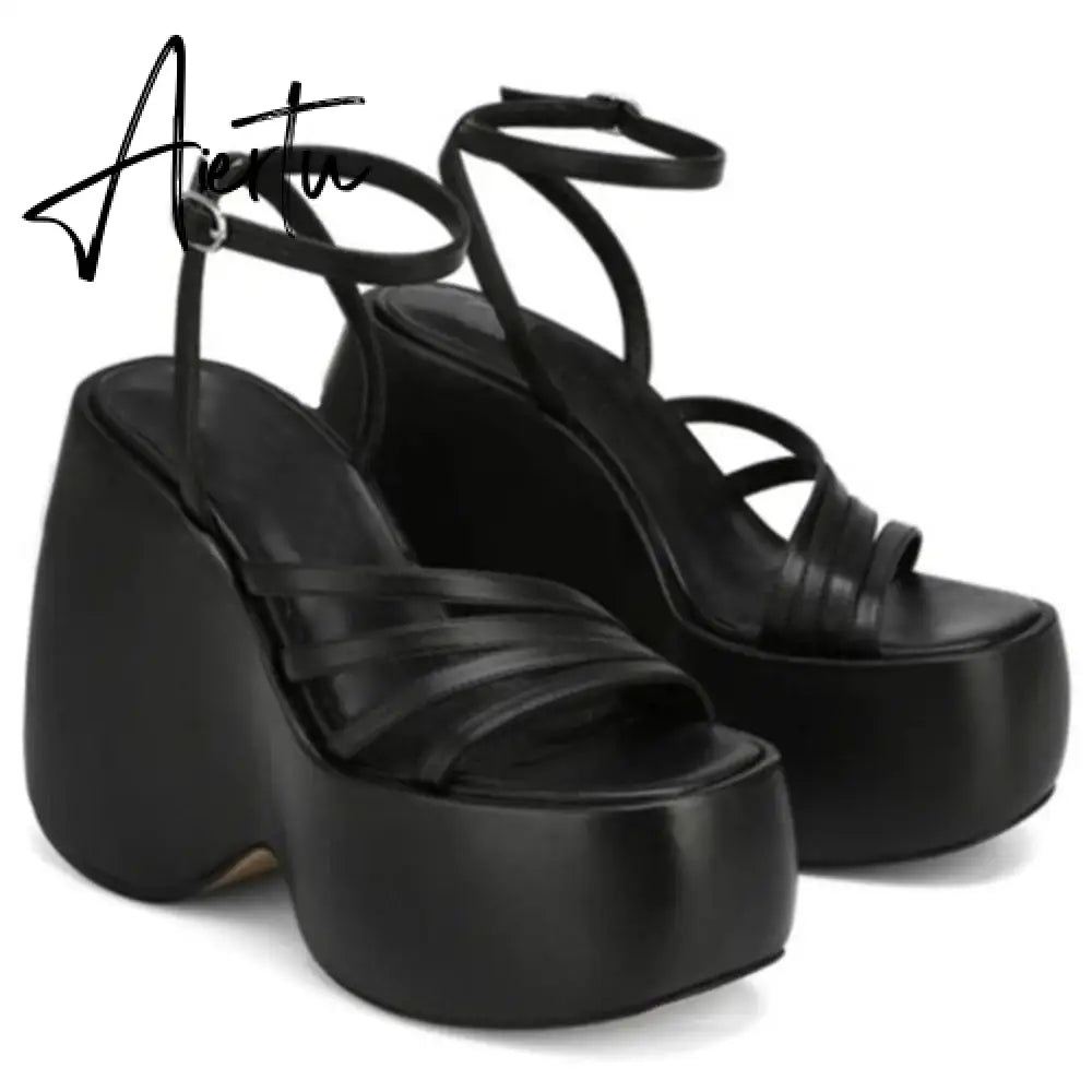 Aiertu Summer Platform Brand Design Woman Sandals Shoes Wedges High Heeled Comfy Leisure Woman Shoes Sandals Aiertu