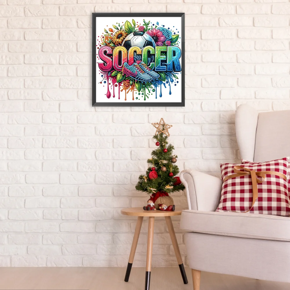 Diamond Painting - Partial Special Shaped Drill - Football(Canvas|30*30cm)