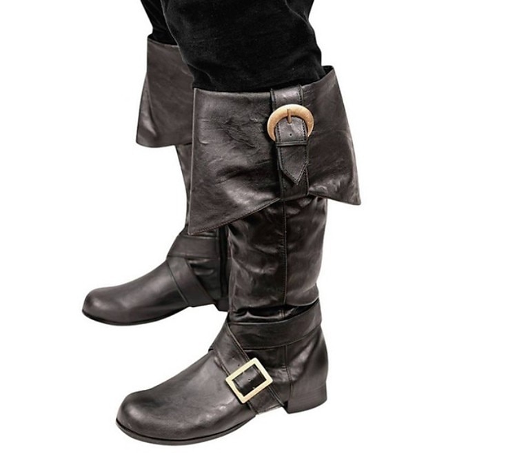 Vintage Medieval Renaissance Shoes Flat Jazz Boots Pirate Viking Men's Women's Cosplay Costume Halloween Casual Daily LARP Shoes 2023 - US $36.99 –P1