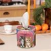 (US Local)Kitten DIY Diamond Painting Handmade Tissue Holder Rhinestones Decor Tissue Box