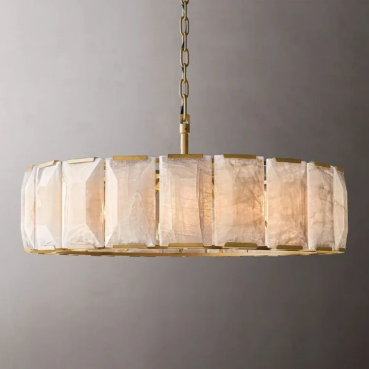 Harlown Calcite Round Chandelier 43" Vjlight