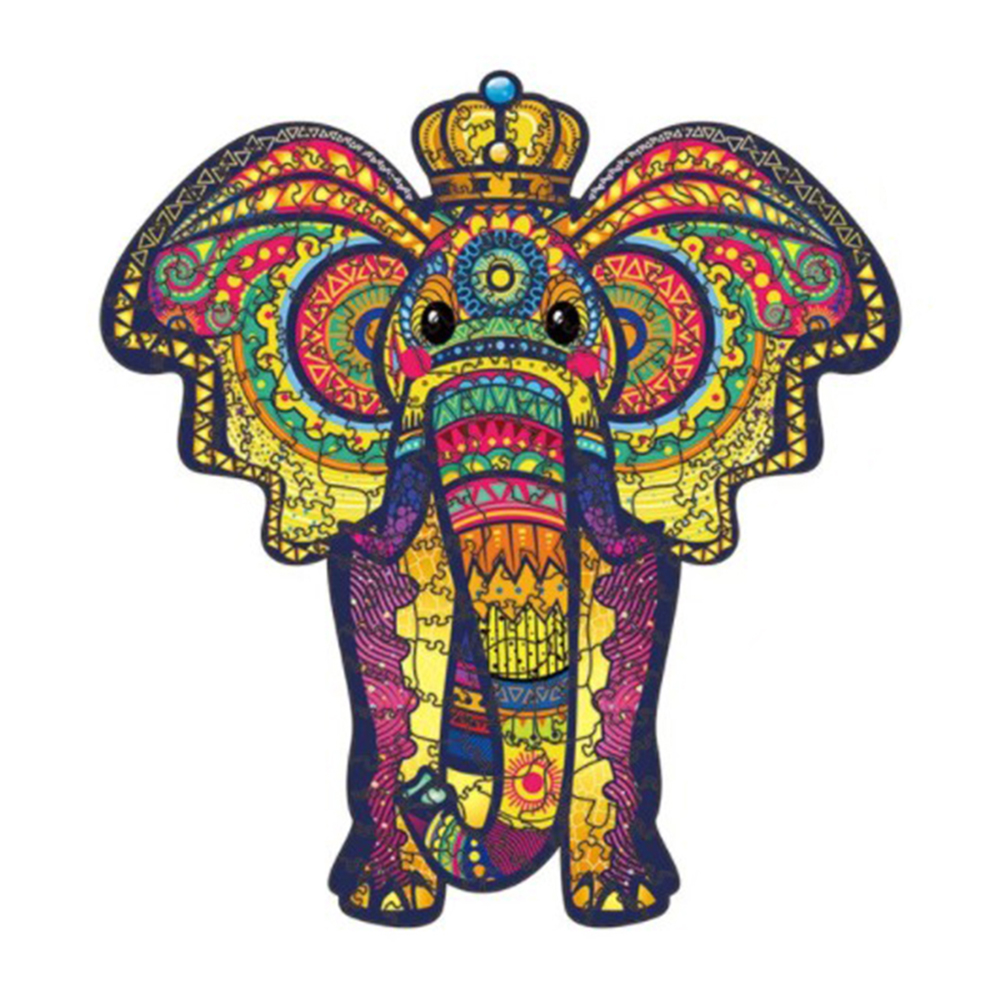 

Elephant Wooden Puzzle Irregular 3D Jigsaw Adult Kids Toy Gift Home Decor, 501 Original