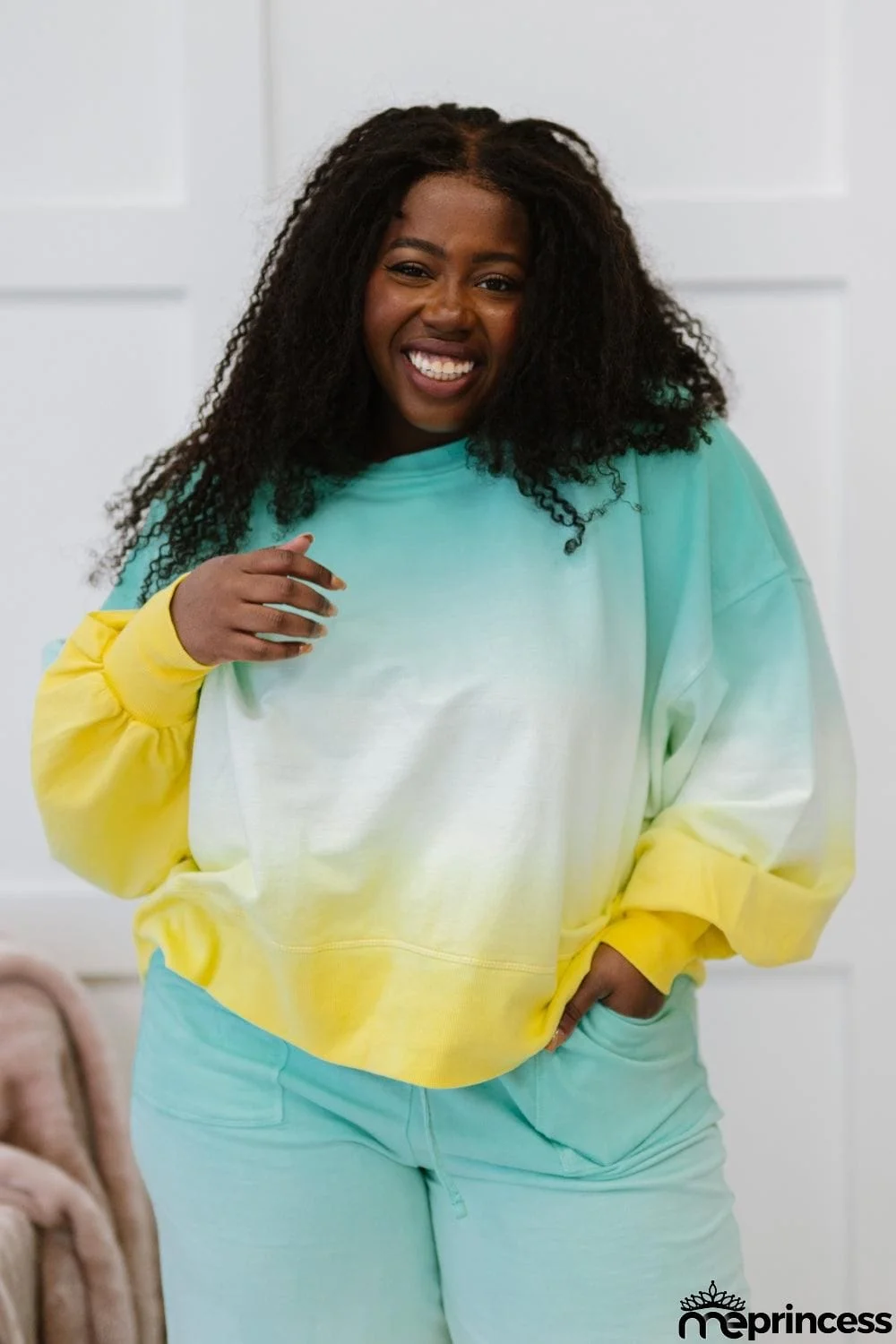 Zenana Hello Summer Full Size Run Ombre Cropped Sweatshirt