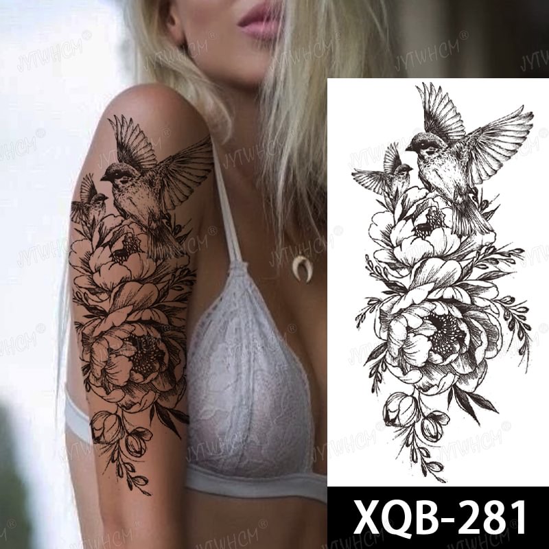 Gingf Temporary Fake Tattoos Stickers for Girl Kids Children Chest Beautiful Flower Butterfly Body Art Beauty Sexy Makeup