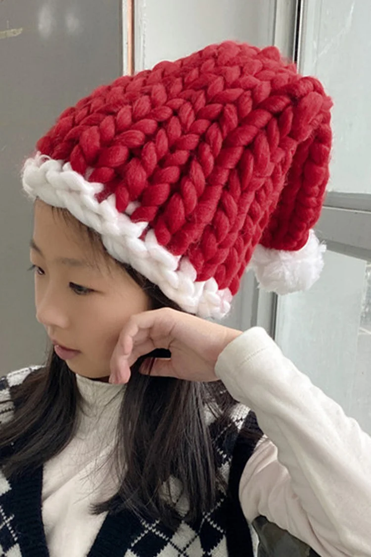 Christmas Crochet Knit Red Hat