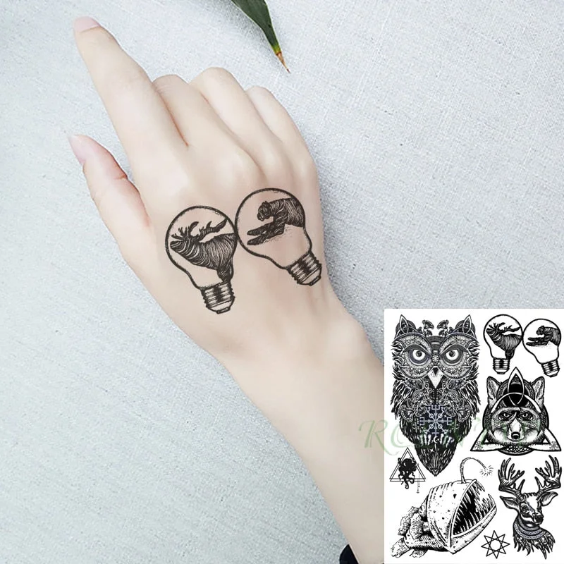 Waterproof Temporary Tattoo Sticker Halloween cool Tribal totem fake tatto Sex flash tatoo tatouage Stickers for girl women men