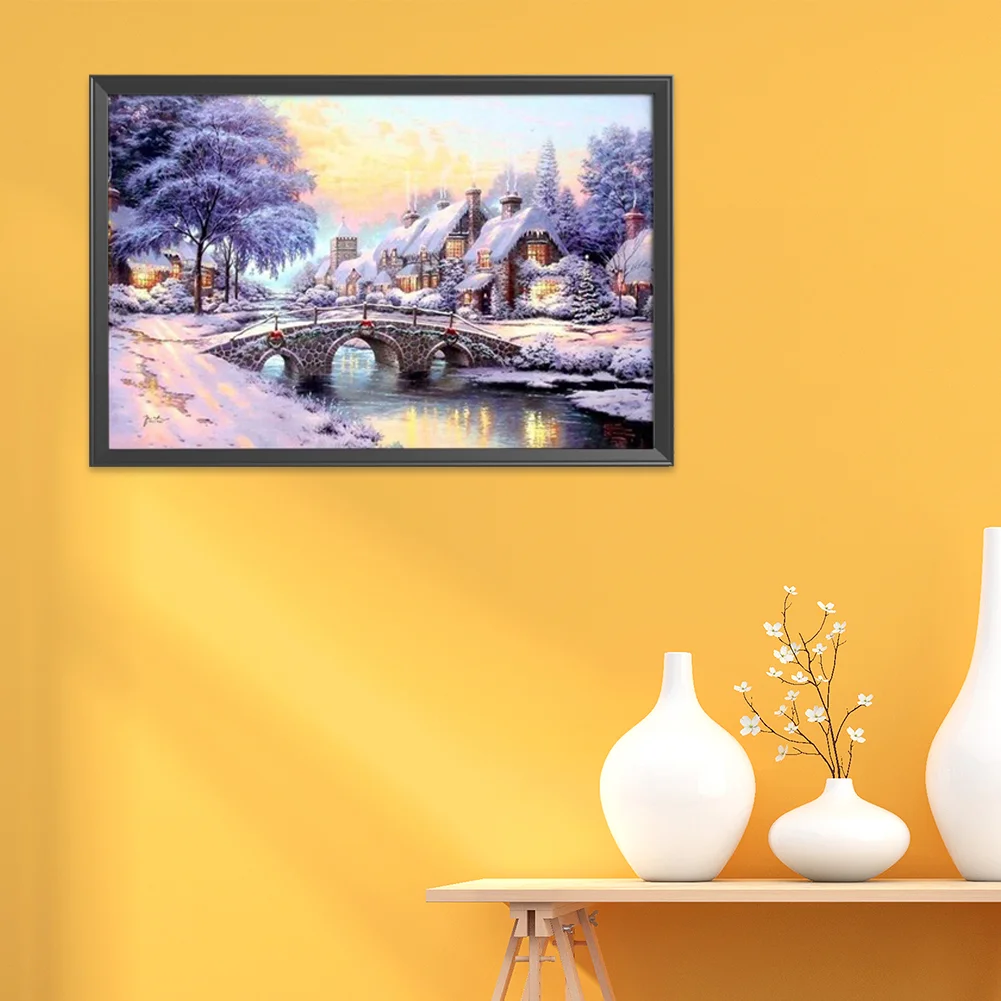 14CT Stamped Cross Stitch - Four Seasons(Canvas|13*17CM) - Eco-Friendly Cotton Thread