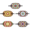 5pcs DIY Handmade Creative Mandala Pattern Wooden + PU Leather Daily Wear Hair Accessories Hair Clips Diamond Painting Artwork Kits