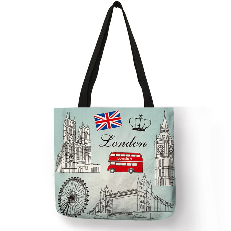 Women’s Medium Polyester Printing Basic Classic Style Square Open Shoulder Bag