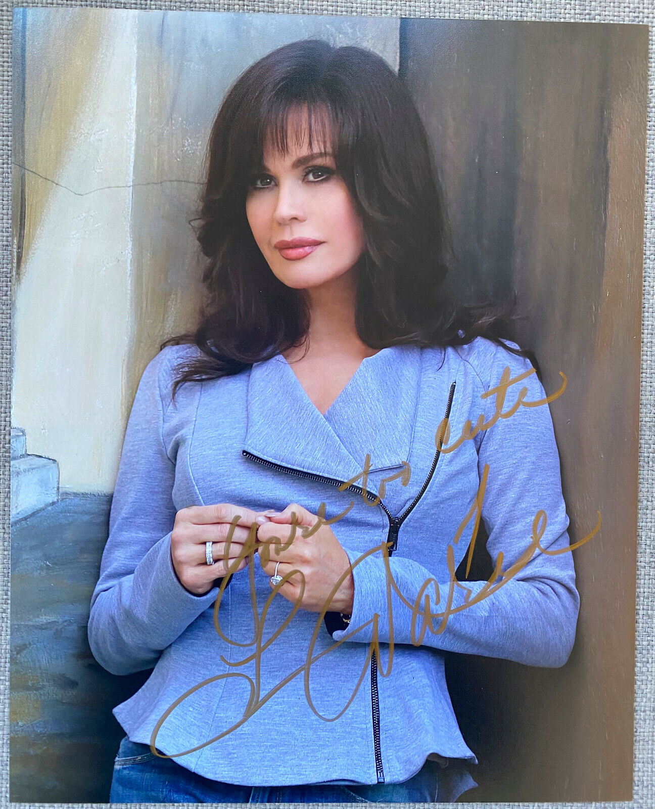 Marie Osmond Signed IP 8x10 Color Photo Poster painting w/ You're Too Cute