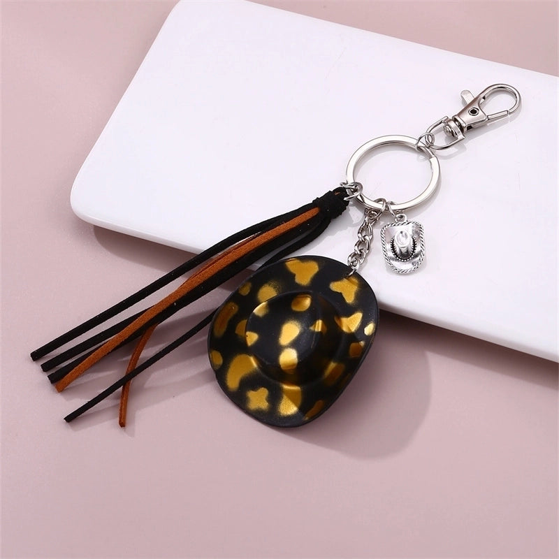 Casual Preppy Style Minimalist Hat Alloy Plastic Tassel Bag Pendant Keychain