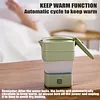 Foldable Electric Kettle for Travel - 500ML Electric Silicone Water Boiler, Collapsible Heater Kettle with Stainless Steel Bottom and Keep Warm, Folding Electric Kettle for Indoor, Outdoor, 600W