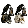 Resin Crow Skull Lamp Gothic Crow Night Light Handcrafted Retro Skull Lamp