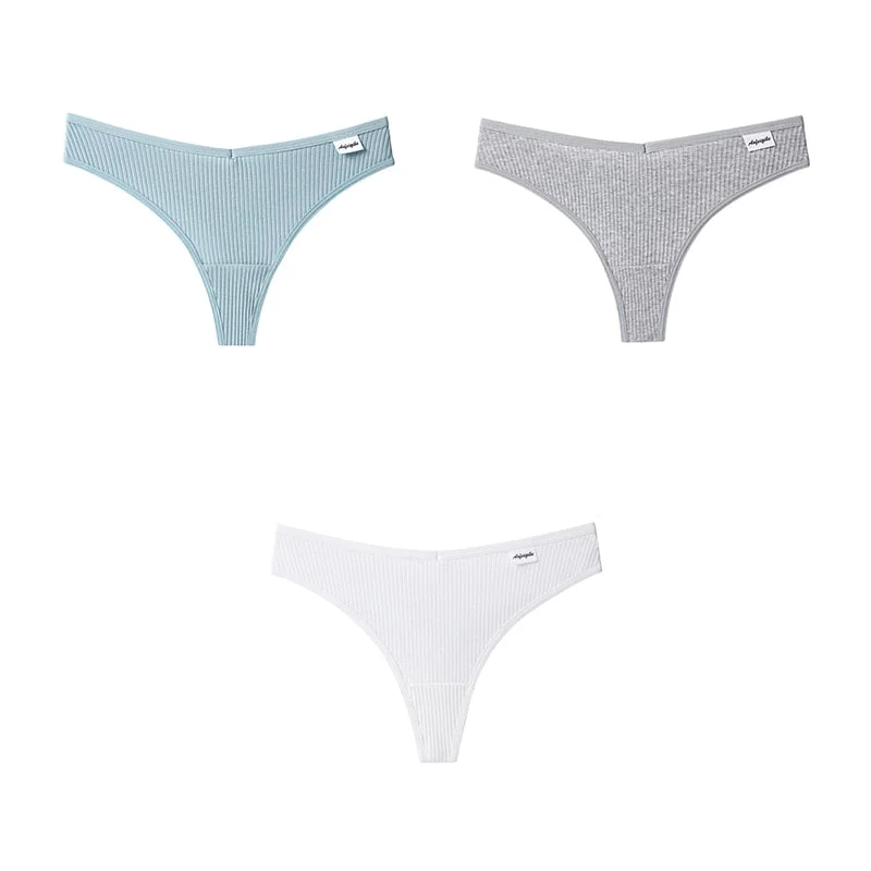 3pcs Women Cotton Panties Sexy Sports Underwear For Woman Lady T-back Female Thongs Cotton Lingerie Woman Intimates New BANNIROU