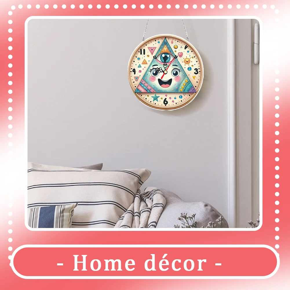 2Pcs DIY Diamond Painting Ornament with Clock Function Home Decor Art Craft