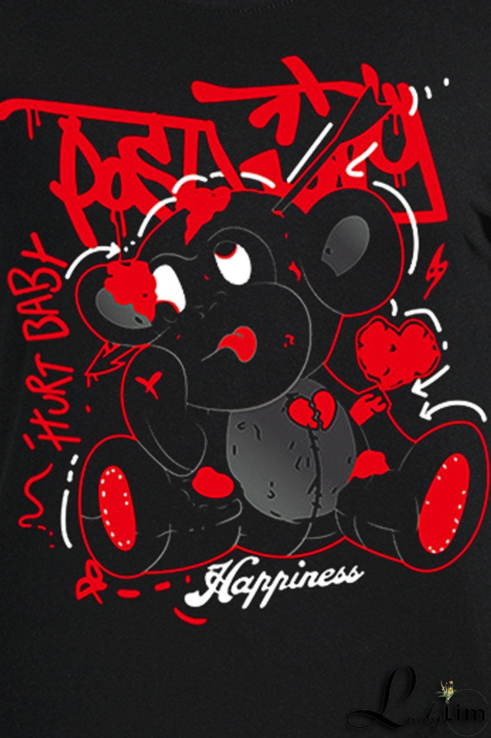 Black Casual Daily Print Patchwork O Neck T-Shirts