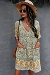 Boho Flutter Sleeves Pocketed Dress