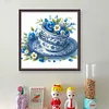 Blue And White Porcelain Flower-11CT /14CT Stamped Cross Stitch 40*40cm tapestrymarket