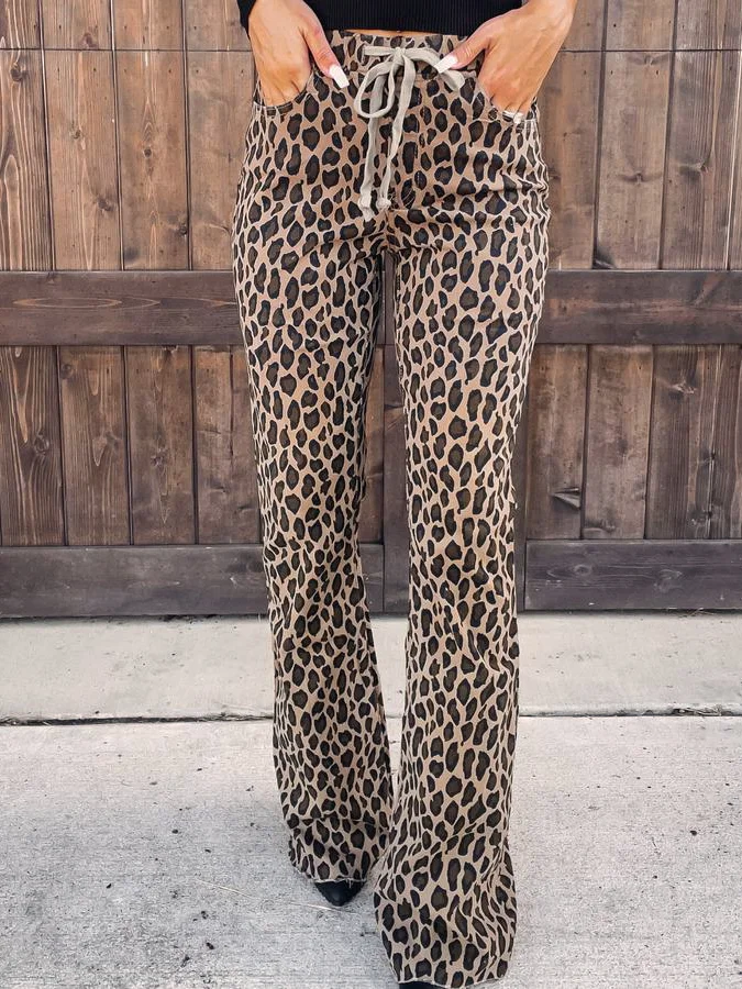 The Denise Leopard Bell Bottoms