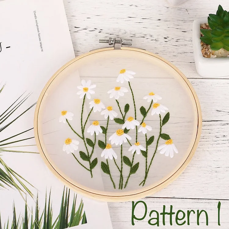 Transparent Plants Embroidery Kit for Beginner Ventyled