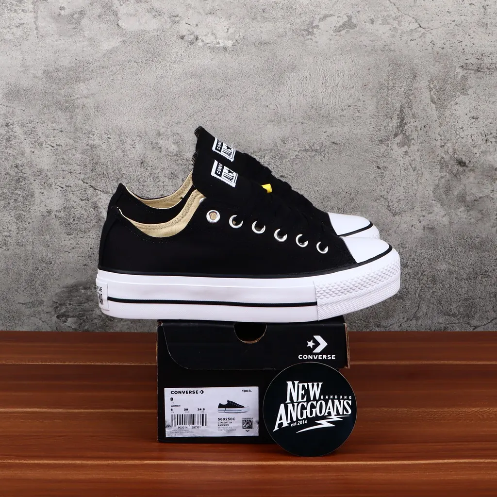 Chuck Taylor lift high heels wedges platform black white black white ox low