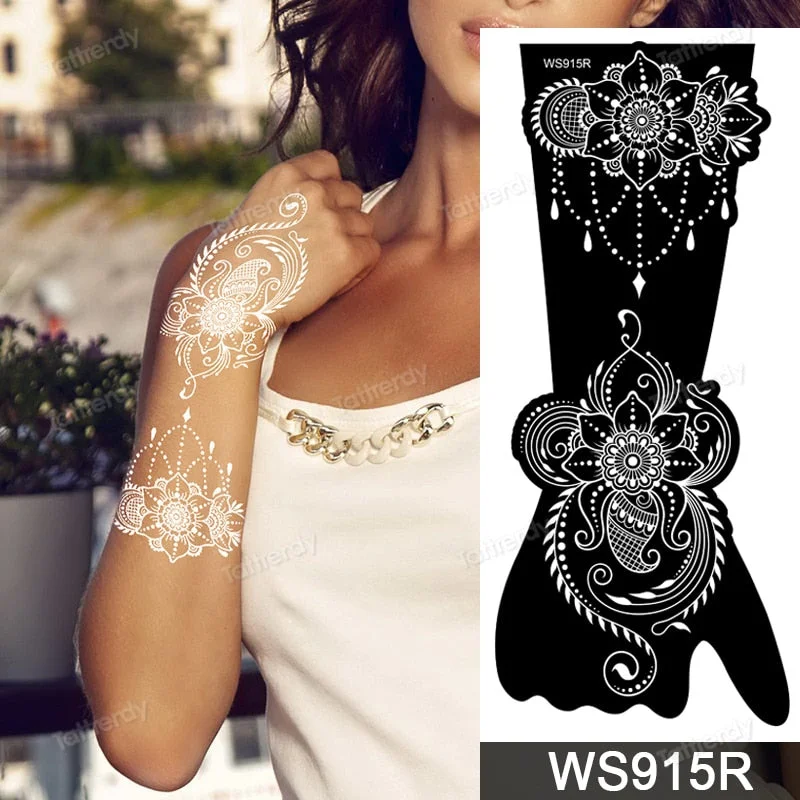 1 Sheet Flower Lace Henna Stencil Body Art Temporary Tattoo Sticker Airbrush Print Stencil Stamp Plates Template Mandala Wedding