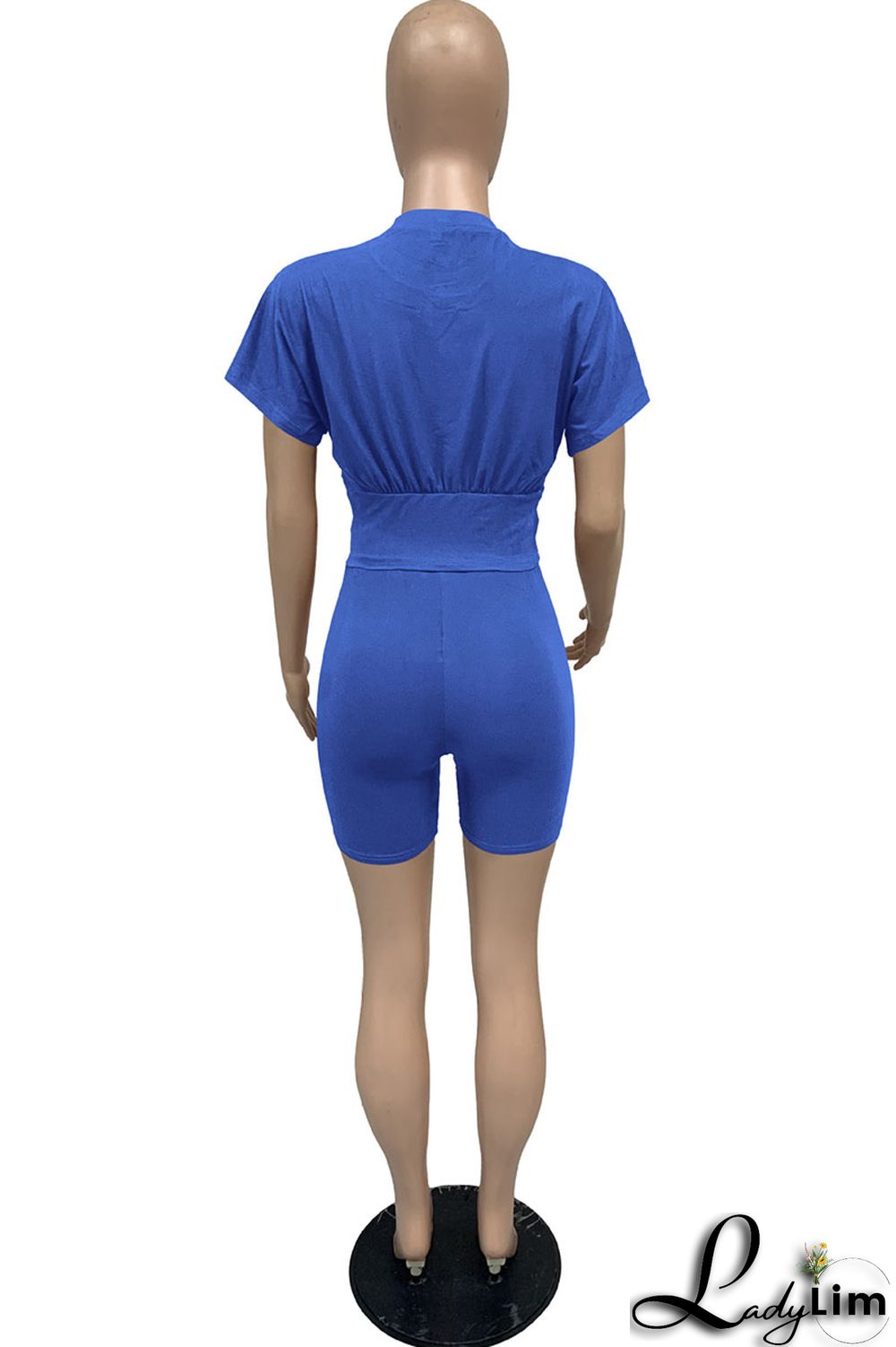 Yellow Casual Solid Split Joint O Neck Short Sleeve Two Pieces