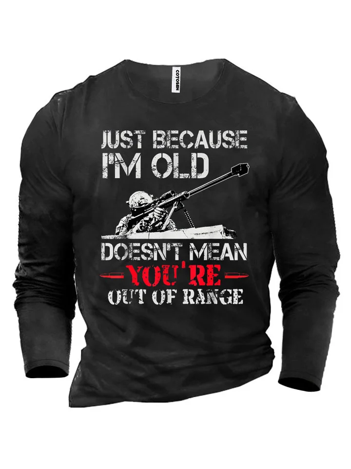 Loose Comfortable Long-sleeved Multi-color Round Neck Cotton Printed Pullover T-shirt