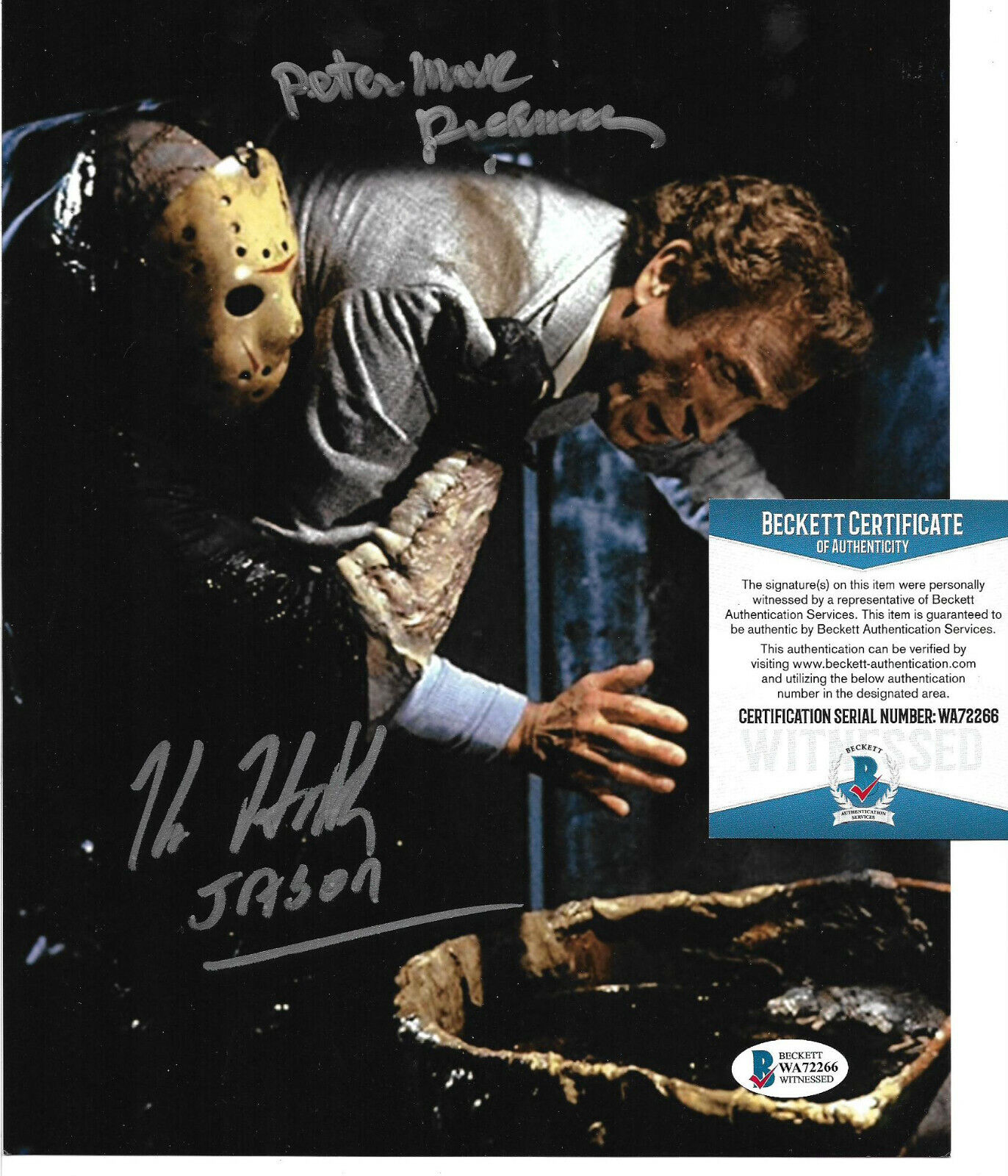 Kane Hodder & Peter Mark Richman Signed 8x10 Photo Poster painting, Friday 13th, Beckett BAS COA